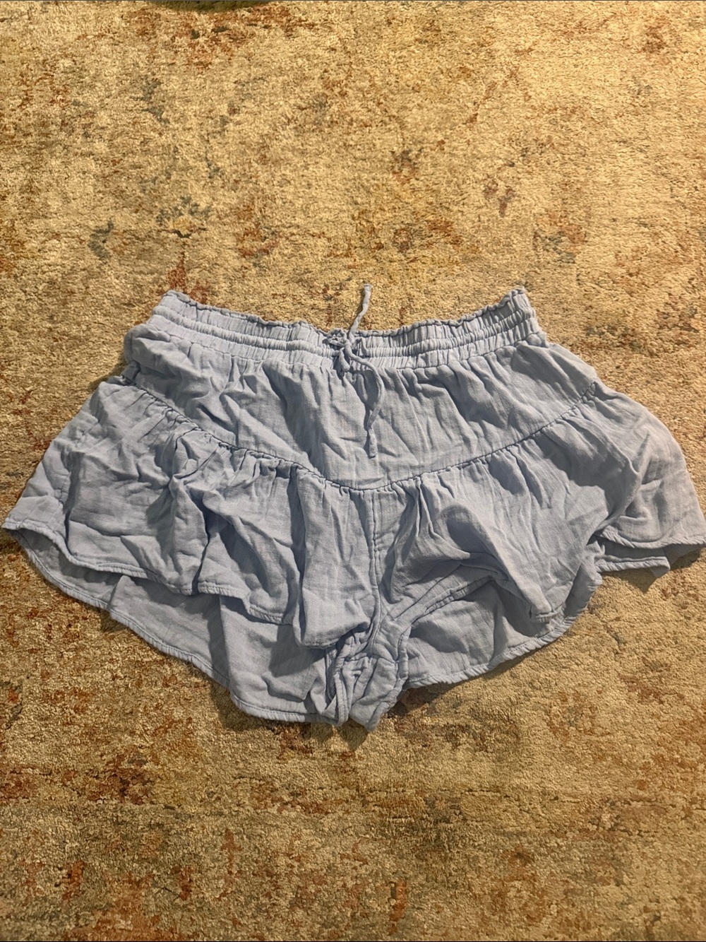 Aeropostale Light Blue Ruffle Tiered High-Waist Shorts